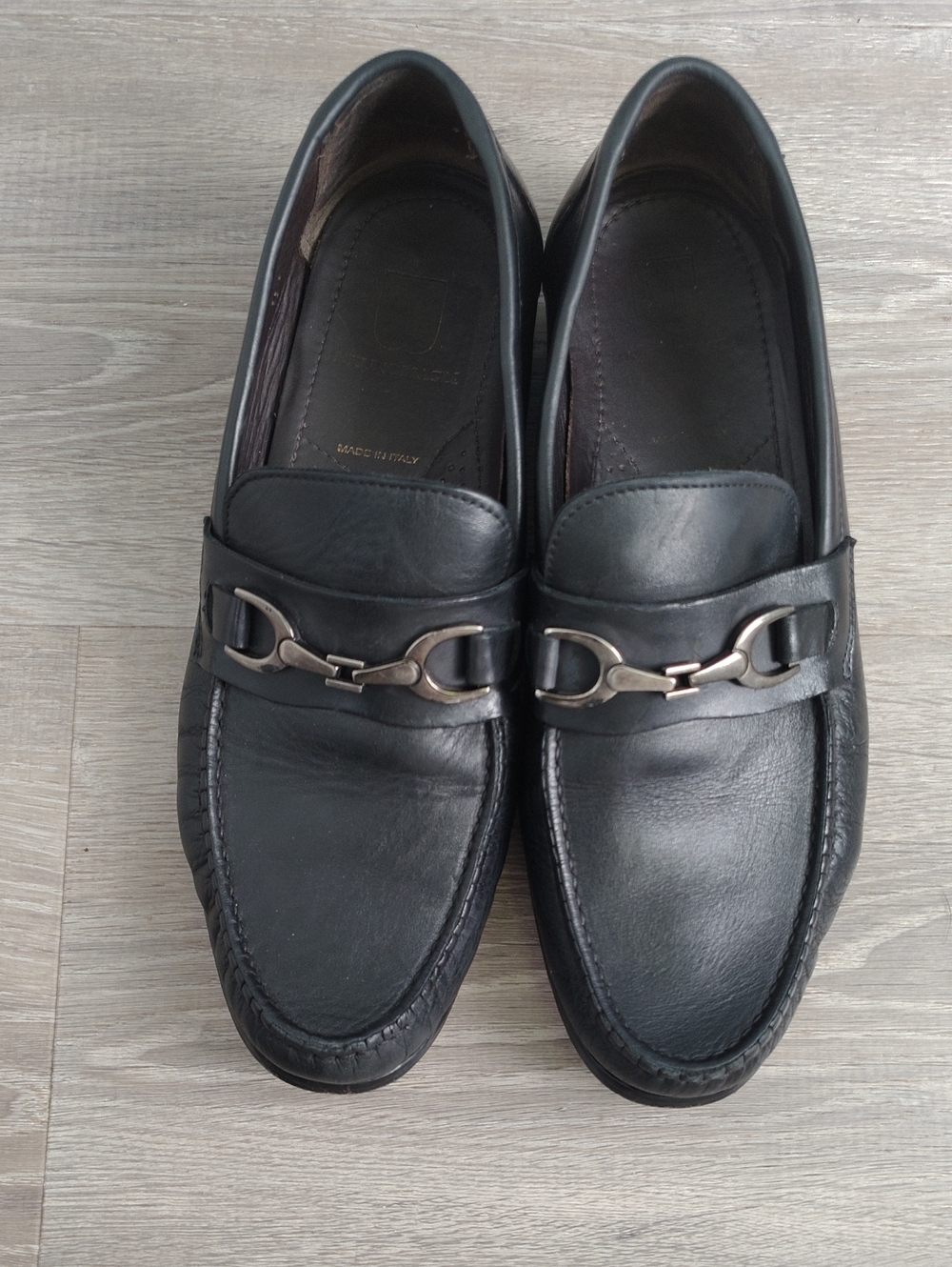 Bruno magli Mens Black Hard Bottom Italian Leather Bit Loafers